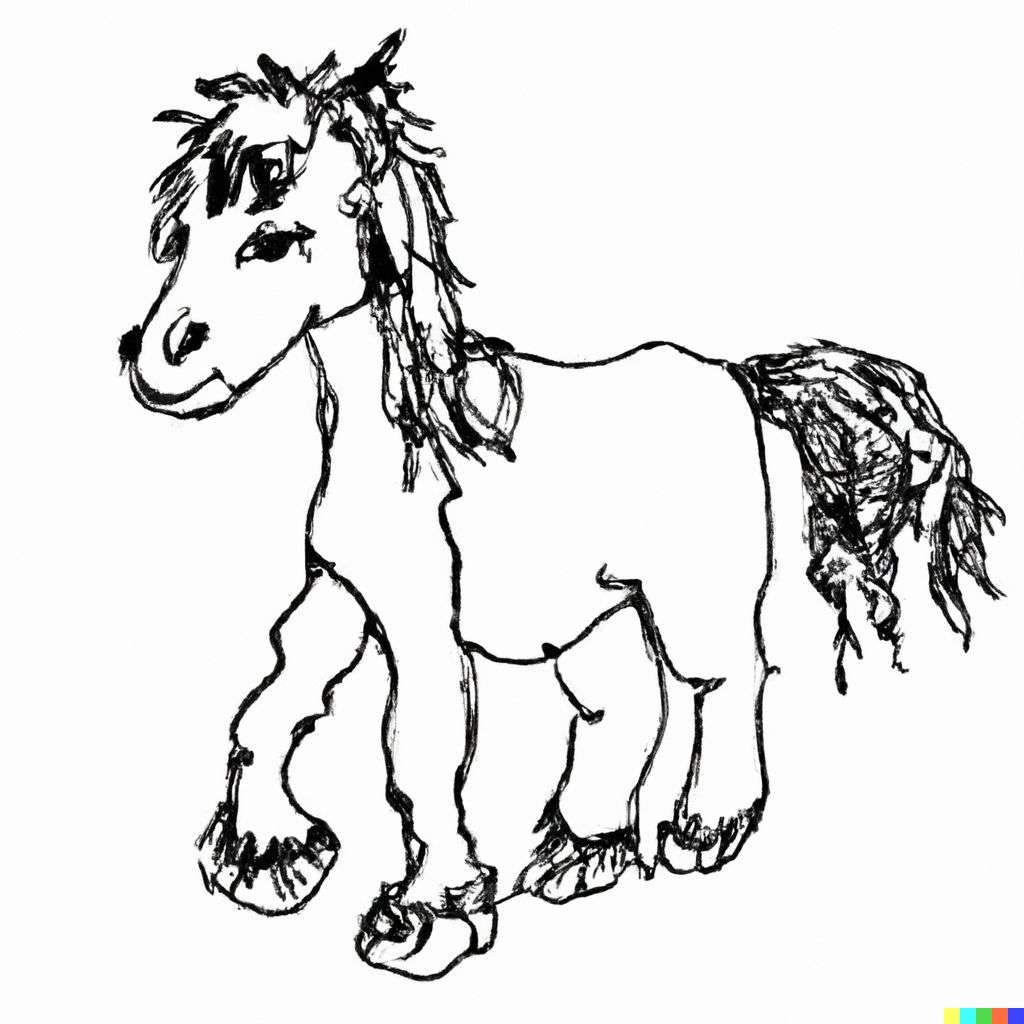 a horse, doodle